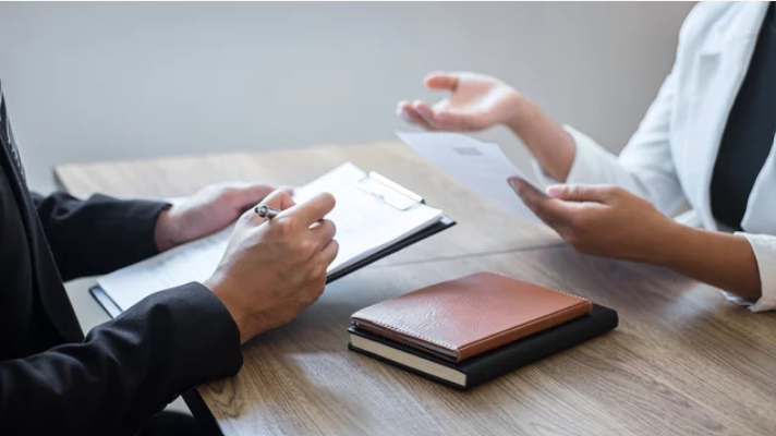 インタビューのようす